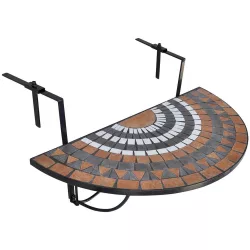 Folding Balcony Table in 2 Colors - Brown