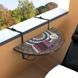 Folding Balcony Table in 2 Colors - Brown
