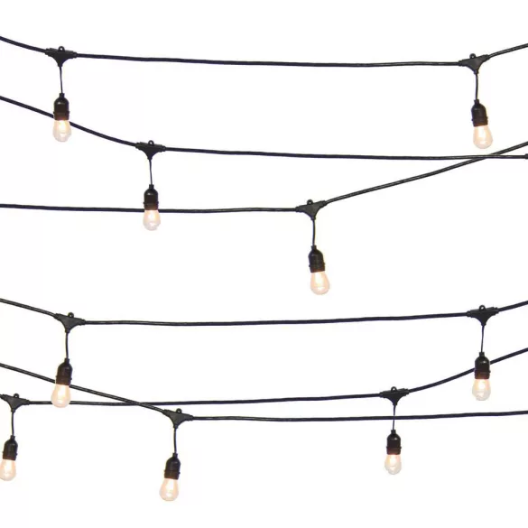 Waterproof decorative string lights, 15 E27 LED bulbs, 14.6 m, warm white