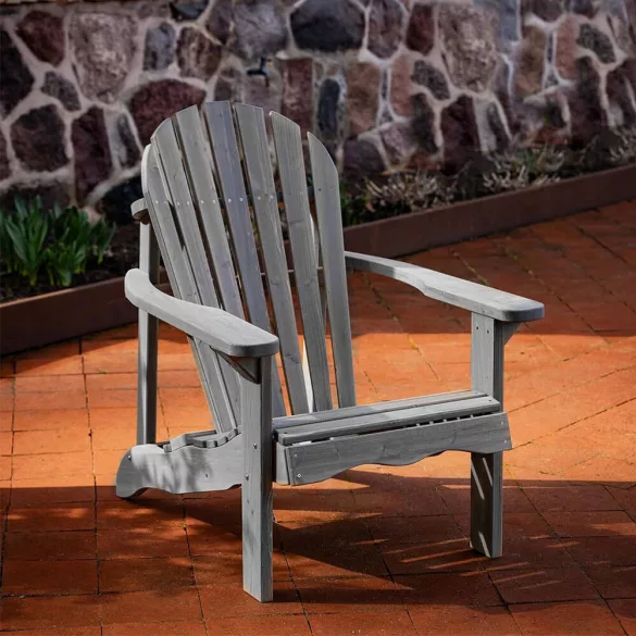 Wooden Garden Chair, Grey
