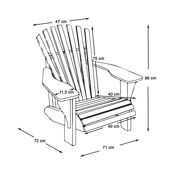 Wooden Garden Chair, Grey