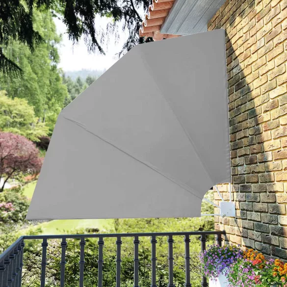 Fan-shaped balcony shade, 140 cm, available in 2 colors - gray