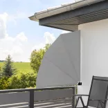 Fan-shaped balcony shade, 140 cm, available in 2 colors - gray