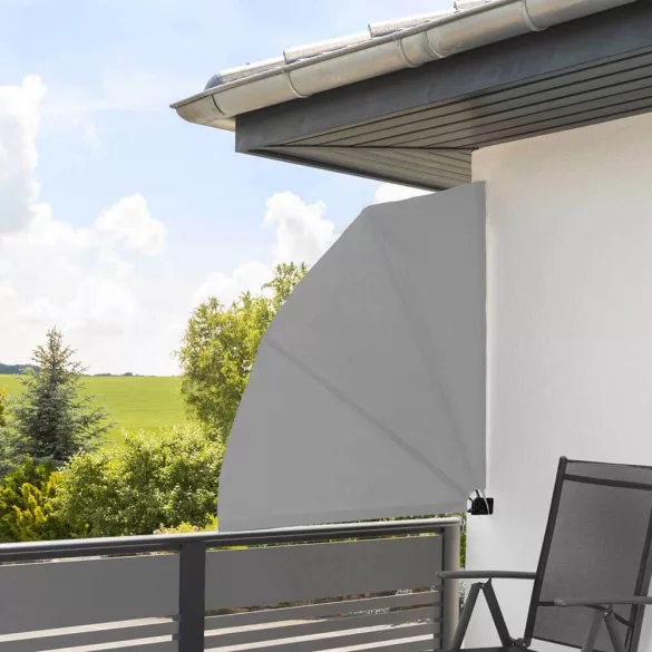 Fan-shaped balcony shade, 140 cm, available in 2 colors - gray