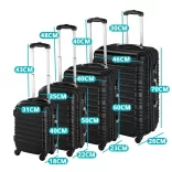 4-piece hard-shell suitcase set, 4 colors - black
