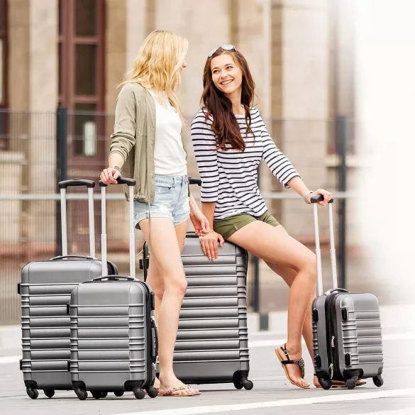 4-piece hard-shell suitcase set, 4 colors - gray