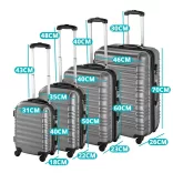4-piece hard-shell suitcase set, 4 colors - gray