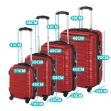 4-piece hard-shell suitcase set, 4 colors - red
