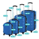 4-piece hard-shell suitcase set, 4 colors - blue