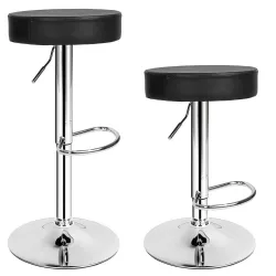 2 pcs Classic Bar Stool in Chooseable Color - Black