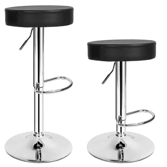 2 pcs Classic Bar Stool in Chooseable Color - Black