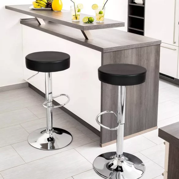 2 pcs Classic Bar Stool in Chooseable Color - Black
