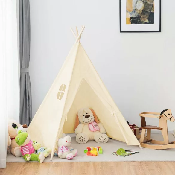 Indian Tent for Kids, 3 Colors - Off-White