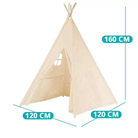 Indian Tent for Kids, 3 Colors - Off-White