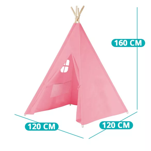 Indian Tent for Kids, 3 Colors - Pink