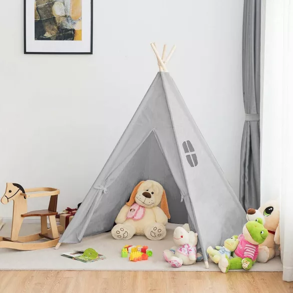 Indian Tent for Kids, Gray