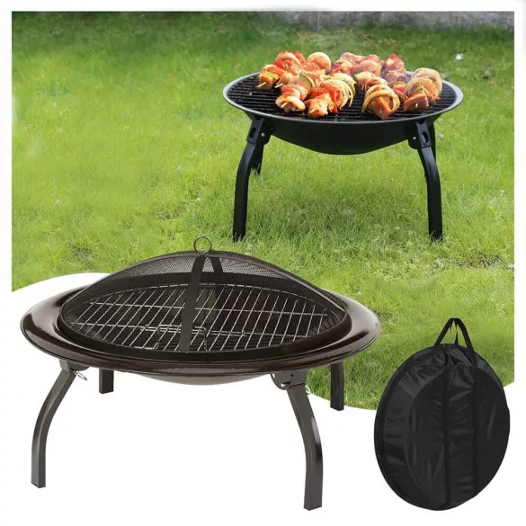 Fire Pit and Grill with Gift Carrying Bag