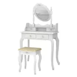 Dressing table with mirror and chair, Rome in multiple colors - white