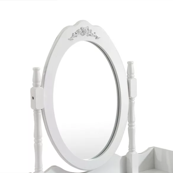Dressing table with mirror and chair, Rome in multiple colors - white