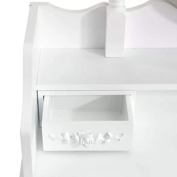 Dressing table with mirror and chair, Rome in multiple colors - white