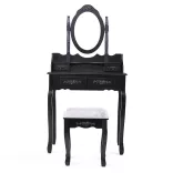 Dressing table with mirror and chair, Rome in multiple colors - black