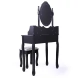 Dressing table with mirror and chair, Rome in multiple colors - black