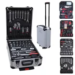 187-piece tool set in a rolling suitcase