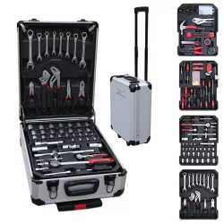 187-piece tool set in a rolling suitcase