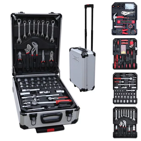 187-piece tool set in a rolling suitcase