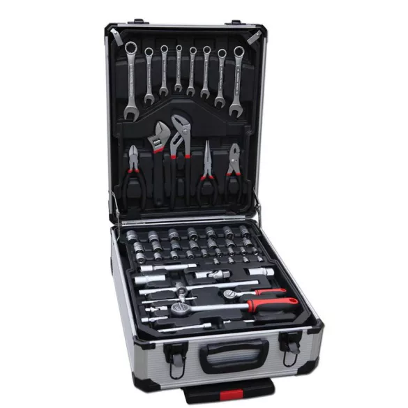 187-piece tool set in a rolling suitcase
