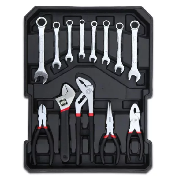 187-piece tool set in a rolling suitcase