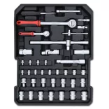 187-piece tool set in a rolling suitcase