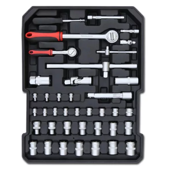 187-piece tool set in a rolling suitcase