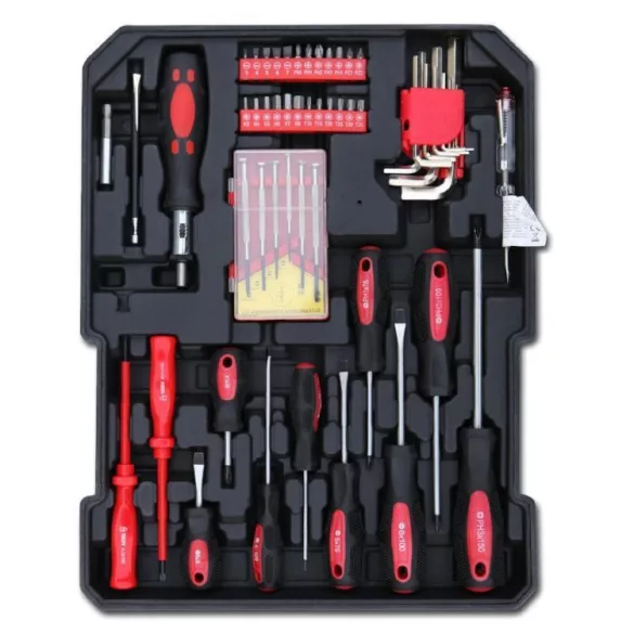 187-piece tool set in a rolling suitcase