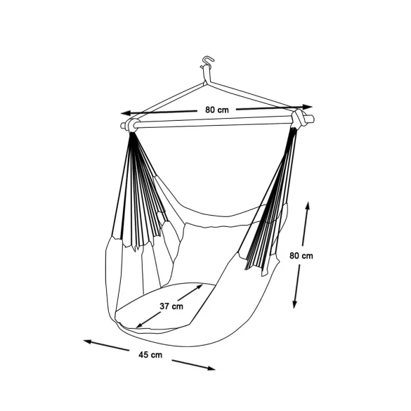 Hanging Chair with Cushion - Off-White