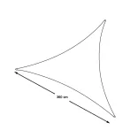 Square Sun Shade Sail, 3.6 meters, multiple types - triangular, polyester, gray