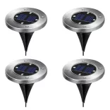 4 pcs outdoor recessed solar lamp