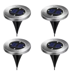 4 pcs outdoor recessed solar lamp