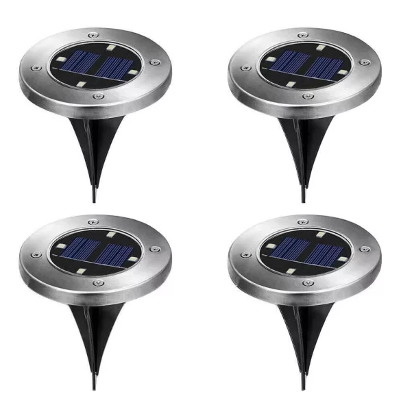 4 pcs outdoor recessed solar lamp