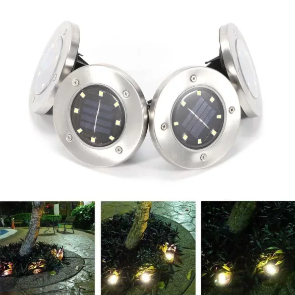 4 pcs outdoor recessed solar lamp