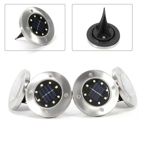4 pcs outdoor recessed solar lamp