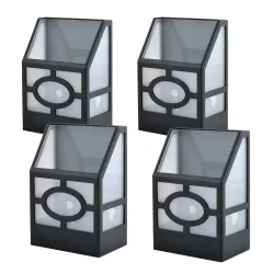 4 pcs outdoor black solar lamp