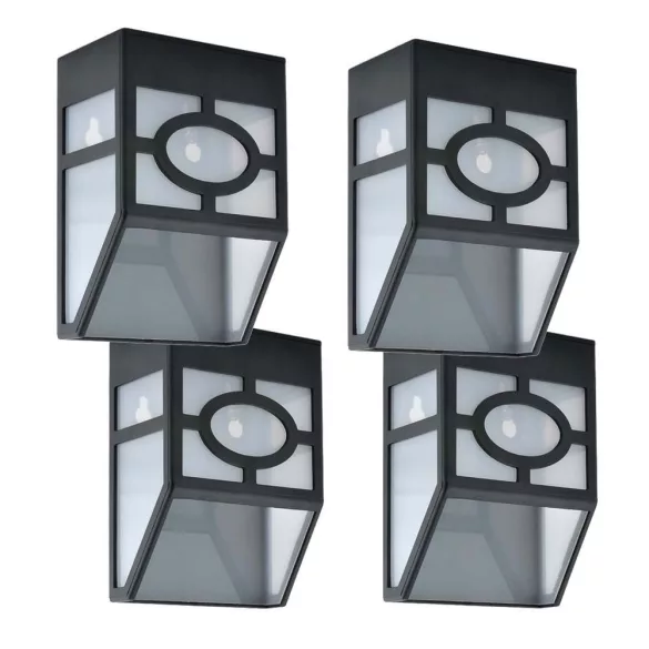 4 pcs outdoor black solar lamp