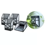 4 pcs outdoor black solar lamp