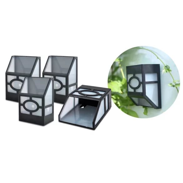 4 pcs outdoor black solar lamp