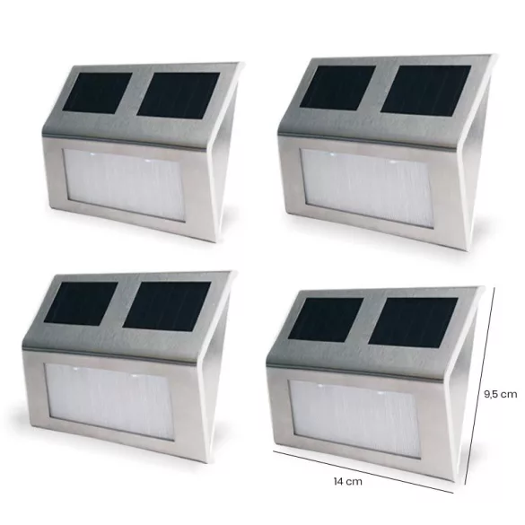 4 pcs wall-mounted outdoor solar lamps