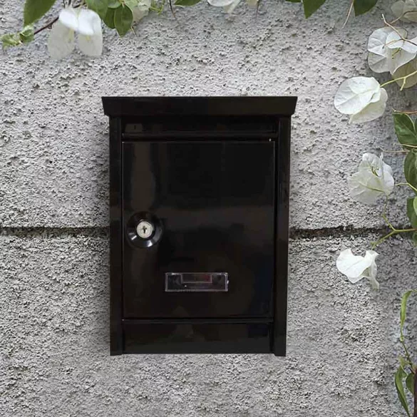 Metal Mailbox in Various Colors - Black