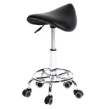Saddle Rolling Cosmetic Chair - Black