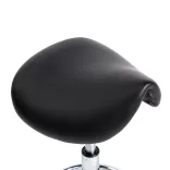 Saddle Rolling Cosmetic Chair - Black