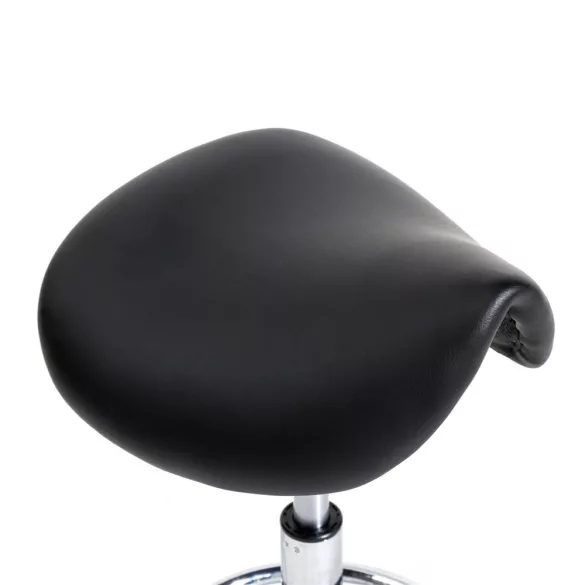 Saddle Rolling Cosmetic Chair - Black